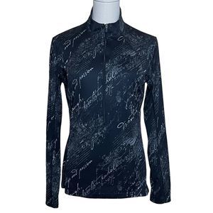 Columbia Titanium 1/2 Zip Pullover Top Women's Size M Black Printed Long Sleeve
